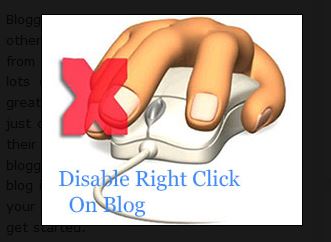 Disable Right Click On Your Blog