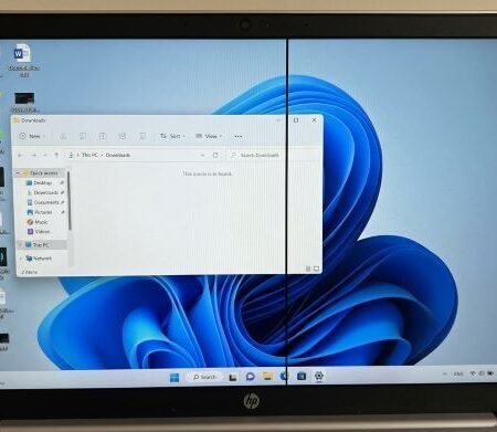 Black line on laptop screen