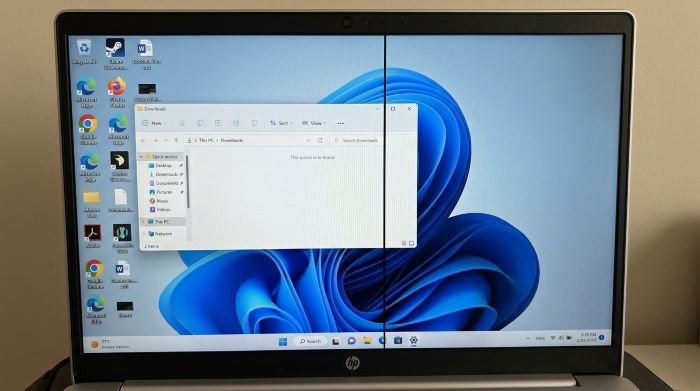Black line on laptop screen