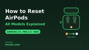 how to reset AirPods all models setup button amber white light