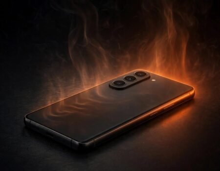 Galaxy S26 Ultra overheating with heat waves on dark background