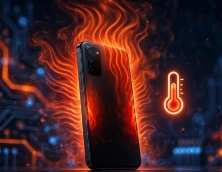 iPhone 17 overheating with heat waves rising from the phone.